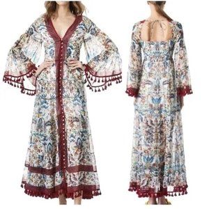 Alice + Olivia Alexandria Maxi Dress Nicky Hilton Boho  size 10